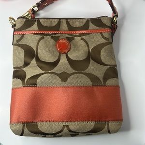 Coach Monogram Side Bag Orange